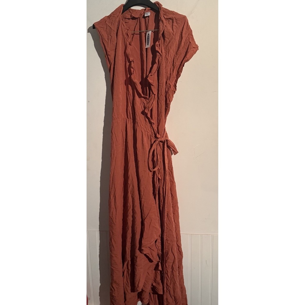 Old Navy XL Tall Ruffle Wrap Maxi Dress Boho Romantic Cottagecore Flutter Sleeve
